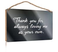 Panneau de porte pour porte d'entrée, inscription « Thank You for Always Loving Me As Your Own », décoration de piscine à suspendre (20 x 30 cm)