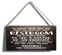 Panneau de porte rustique en bois à suspendre avec inscription To Those That Feel The Need To Destroy This Decoration Gifts Family Sign Farmhouse Vintage Rustic Decor Wall Art 15 x 30 cm