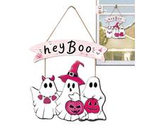 Panneau de porte rustique pour Halloween | Panneau de bienvenue fantôme d'Halloween pour salle de ureau, fête d'anniversaire, arbre mural, entrée, maison