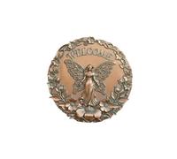 Panneau De PorteBienvenue Bronze Welcome Sign Resin Material Fairy Wall Plaque Round Tree Hanging Decor For Outdoor