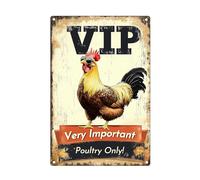 Panneau de poulailler avec inscription « Vip Very Important Poultry Only » 20,3 x 30,5 cm