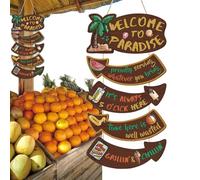 Panneau De Pour Porte,Suspension Porte Bois Style Tropical | Décoration Rustique Pour Véranda Jardin Cour Ferme