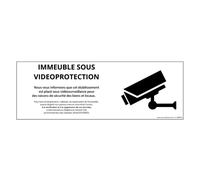 Panneau de protection - Immeuble sous Vidéoprotection - ISO 7010 - 450 x 150 mm - Vinyle