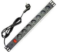 panneau de puissance 19" 7x220V-1,8m PPO Noir+prep.ochr.16A