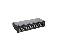 Panneau de raccordement, ensemble table / mur Cat.6A, 12 ports, noir RAL9005