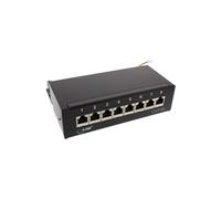 Panneau de raccordement, ensemble table / mur Cat.6A, 8 ports, noir RAL9005