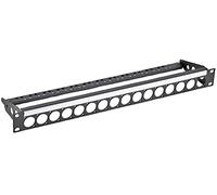 Panneau de rack 1U perforé pour connecteur 16 D, couleur du corps noir, impérial 4,4 cm, métrique 43,8 mm, impérial 482,6 mm, pour utilisation avec connecteurs Neutrik série D, matériau de panneau en