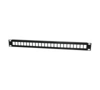 Panneau de rack vide 19" 1U, jusqu'à 24 connecteurs RJ45 (non inclus)