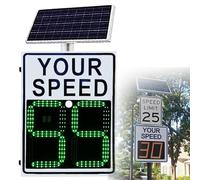 Panneau de radar de vitesse alimenté par solaire avec télécommande, écran portable de rétroaction de trafic sans fil pour les parkings de zones scolaires, système d'alerte de compteur de vitesse de vé
