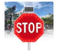 Panneau de ralentissement clignotant à énergie solaire - Lumière de sécurité LED for allées, quartiers et rues