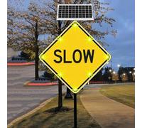 Panneau de ralentissement solaire de 24 pouces for quartier, panneau de sécurité routière à LED clignotant, signalisation d'avertissement de circulation