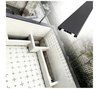 Panneau de recouvrement mural imperméable pour villa avec canaux lumineux LED - 2 m - Résistant aux intempéries - Pour balcon, ber - 14,2 cm de large