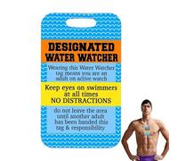 Panneau de règles de piscine - Petit badge de sécurité en acrylique pour piscine, panneaux de rappel de sécurité créatifs, observateur d'eau désigné, accessoires de natation dans l'eau