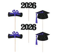 Panneau de remise de diplôme pour vase à fleurs, centres de table de cupcakes | Centres de table de remise de diplôme 2026 | Pour table à dîner, bureaux, festivals, vacances, fête, activité scolaire