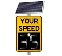 Panneau De Retour De Vitesse Radar Solaire 23,6 × 35,4 Pouces - Affichage LED Jaune « Votre Vitesse » For L'apaisement De Circulation Routière Et Rue Dans Quartier