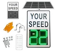 Panneau de rétroaction radar à énergie solaire de 20 "x 27", panneaux de limitation de vitesse à LED à énergie solaire avec accessoires complets, retour instantané et télécommande