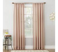 Panneau de Rideau de Poche texturé en Lin mélangé n° 918, Tissu, Rose poudré, 54" x 63"