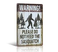 Panneau de route humoristique avec inscription « Warning Please Do Not Feed The Sasquatch »