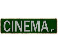 Panneau de rue de cinéma - Affiches et impressions vintage - Plaque de route en étain - Décoration murale - Affiche décorative pour chambre - Panneau en métal pour homme, grotte, bar, pub, café,