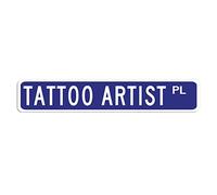 Panneau de rue en métal pour intérieur/extérieur, tatoueur professionnel, 7,6 x 45,7 cm