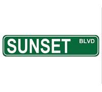 Panneau de rue Sunset BLVD, panneau en métal de qualité, panneau fantaisie pour ferme, garage, décoration murale, 40,6 x 10,2 cm