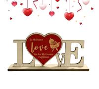 Panneau de Saint-Valentin | Décoratif en Bois Esthétique et Romantique | Décorations de Table en Bois pour Fête des Amoureux | pour la Maison Chambre Séjour Cuisine Décor Campagnard Bureau Etagère