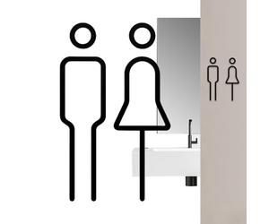 Panneau de salle de bain - Décor de porte plate 2D | Identification des toilettes du restaurant | pour hôtel café bureau centre commercial école gymnase centre de remise en forme musée aéroport gare b