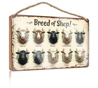 Panneau de salle de bain décoratif amusant explorant diverses races de moutons : un guide visuel en bois petit panneau en bois avec dictons Work From Home Doo (23 x 35 cm)