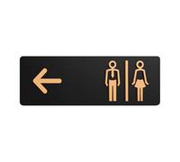 Panneau de salle de bain d'entreprise - Panneau directionnel en acrylique gauche droite 30 x 10 cm, support mural adhésif résistant à la température, moderne noire | pour centres commerciaux et