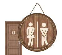 Panneau de salle de bain - signe de toilette en bois - Décoration de salle de bain - Accessoire d'intérieur rustique pour hommes et femmes - Toilettes d'invités - Bureau - Maisons d'hôtes - École
