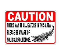 Panneau de sécurité avec inscription « Danger Warning Bartin Decor Caution There May Be Alligators in Area » 20,3 x 15,2 cm