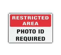 Panneau de sécurité avec photo pour zone restreinte - 30,5 x 20,3 cm - Pour maison, entreprise, allée