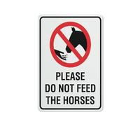 Panneau de sécurité avec symbole « Please Do Not Feed The Horses » - 30,5 x 20,3 cm - Pour maison, entreprise, allée
