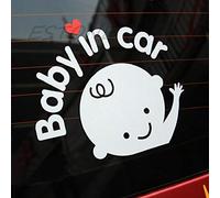 Panneau de sécurité « Baby in Car » en agitant un bébé à bord - Autocollant mignon pour ordinateur portable - Bleu