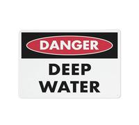 Panneau de sécurité « Danger Deep Water » - 30,5 x 20,3 cm - Pour maison, entreprise, allée
