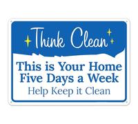 Panneau de sécurité en métal avec inscription « This Is Your Home Five Days A Week Help Keep It Clean » NO.28351 - 20,3 x 30,5 cm - Avertissement clair pour un usage domestique et professionnel