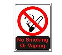 Panneau de sécurité en métal de style vintage avec inscription « No smoking or vaping » - Plaque murale ou cadre photo encadré - Plaque en métal rétro - 20,3 x 30,5 cm