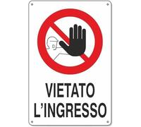 Panneau de sécurité interdit l'entrée avec bandes double face et trous pour montage en PVC, 20 x 30 cm, signal d'interdiction pour l'intérieur et l'extérieur
