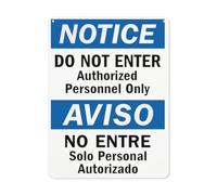 Panneau de sécurité « Notice Danger Safety », « Do Not Enter Authorized Personnel Only, No Entre Solamente Personal Authorizado Entre Oficina », panneau de signalisation routière pour parking