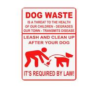 Panneau de sécurité « Notice Danger Safety », Dog Waste Is a Threat To Health Leash And Clean Up After Your Dog It's Required By Law! Panneau 3, panneau de signalisation pour parking