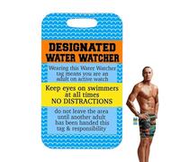 Panneau de sécurité pour piscine - Liste de badges en acrylique | Panneaux de rappel de sécurité créatifs, observateur d'eau désigné, accessoires de natation aquatique