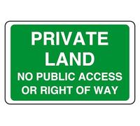 Panneau de sécurité Private Land No Public Access Or Right Of Way en plastique rigide de 1,2 mm pour une utilisation en intérieur/extérieur (200 mm x 150 mm) Distance de visualisation jusqu'à 5 m.