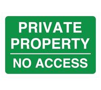 Panneau de sécurité Private Property No Access - Plastique rigide de 1,2 mm pour une utilisation en intérieur/extérieur (300 mm x 200 mm) - Distance de visualisation jusqu'à 7 m.