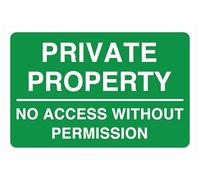 Panneau de sécurité « Private Property No Access Without Permission » - Dibond en aluminium Dibond de 3 mm pour une utilisation en intérieur/extérieur (600 mm x 400 mm) - Distance de visualisation de