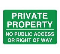 Panneau de sécurité « Private Property No Public Access Or Right Of WaySafety » - Autocollant à haute adhérence (600 mm x 400 mm) - Distance de visualisation à moins de 20 m.