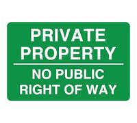 Panneau de sécurité « Private Property No Public Right Of WaySafety » - Autocollant à haute adhérence (600 mm x 400 mm) - Distance de visualisation à moins de 20 m.
