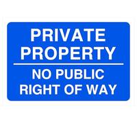 Panneau de sécurité « Private Property No Public Right Of WaySafety » - Autocollant haute adhérence (400 mm x 300 mm) - Distance de visualisation à moins de 14 m.