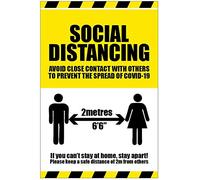 Panneau de sécurité rigide en PVC avec inscription « Social distancing, If you can't stay at home stay apart coronavirus » 300 x 400 mm