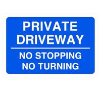 Panneau de sécurité routière avec inscription « Private driveway no stopping no turning » - 3 mm aluminium Dibond pour une utilisation en intérieur/extérieur (400 mm x 300 mm) - Distance de