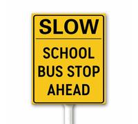Panneau de sécurité routière jaune avec piquet en aluminium avec piquet - 20 x 30 cm - Facile à lire
